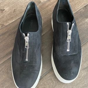 Vince Zip Up Suede Sneaker Size 9